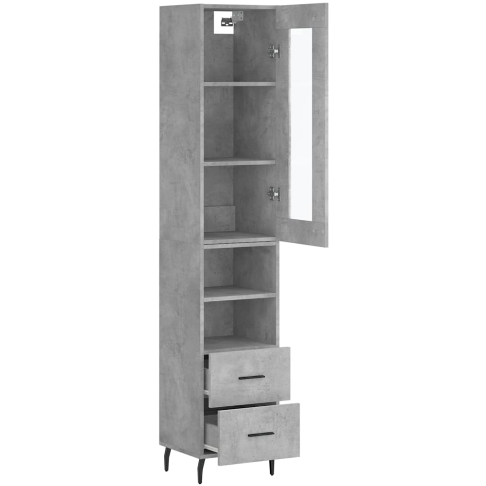 vidaXL 2 Door Grey Highboard Image 2
