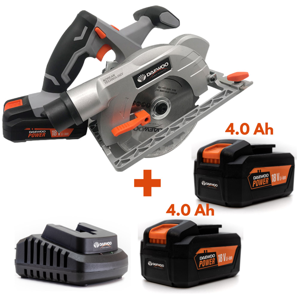 Daewoo U-Force 18V 2 x 4Ah Lithium-Ion Cordless Circular Saw with Battery Charger Image 7