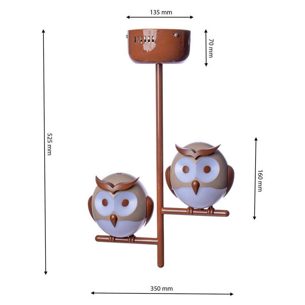 Milagro Owl Brown LED Ceiling Lamp 230V Image 5