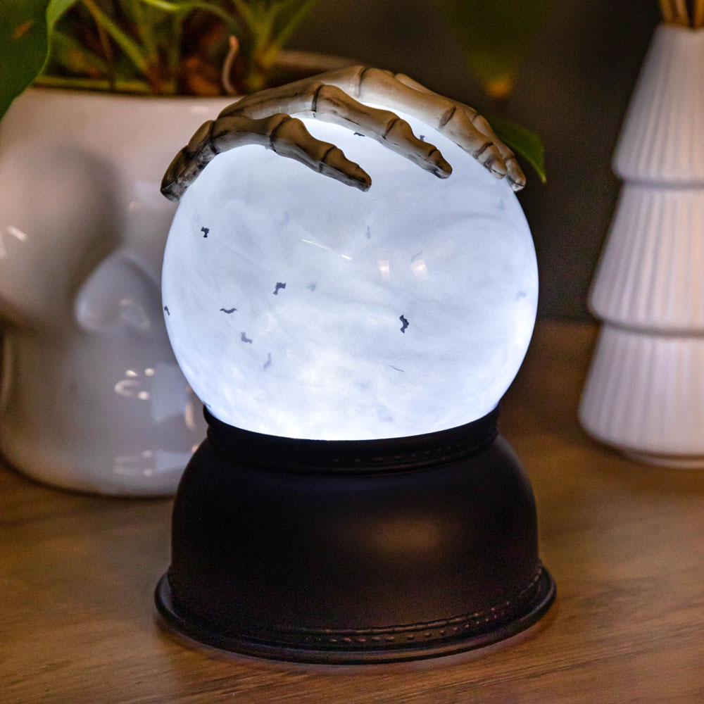 Samuel Alexander Light up Grey Skeleton Hand Globe Decoration 15cm Image 6