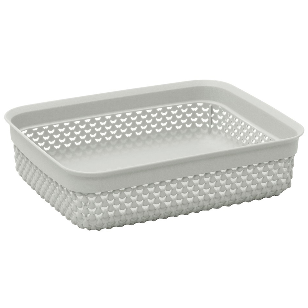 JVL Droplette 2.2L Ice Grey Storage Basket Image 1