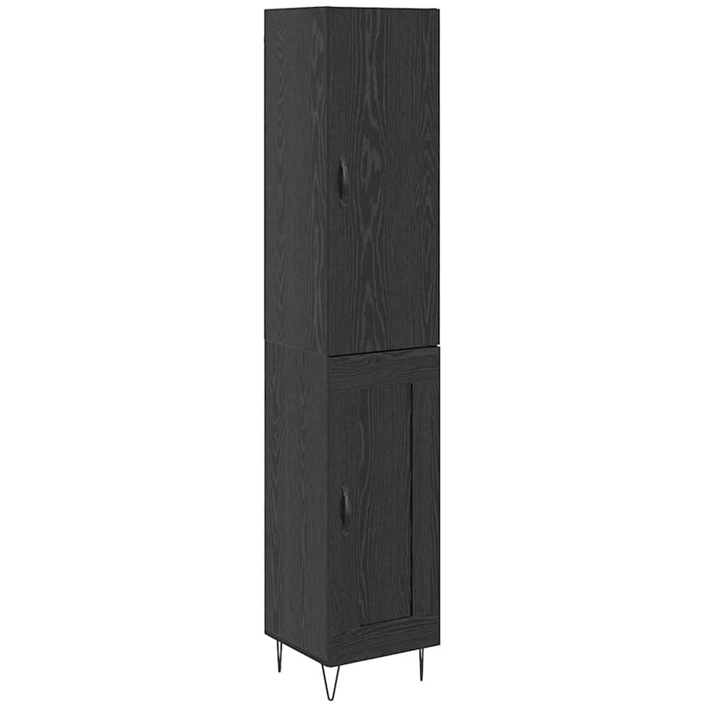 vidaXL 2 Door Black Tall Slim Highboard Image 2