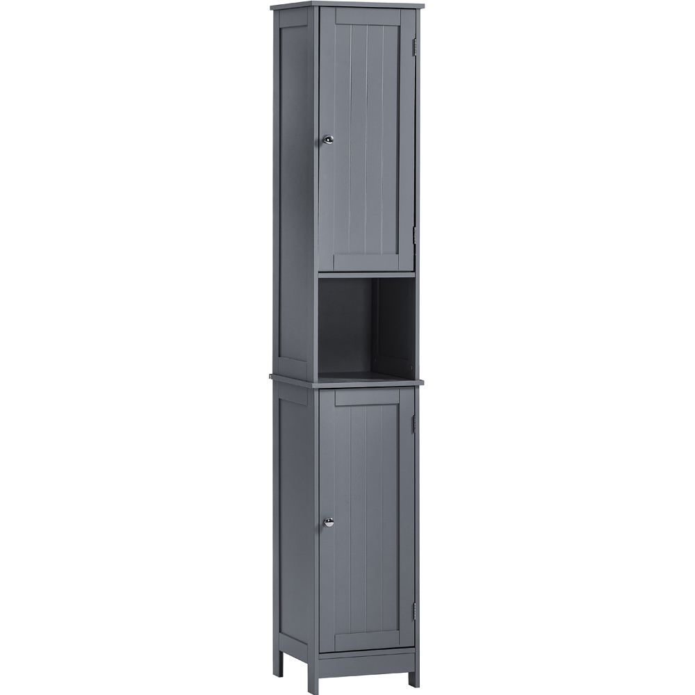 BATH VIDA Priano 2 Door Single Shelf Grey Floor Standing Bathroom Cabinet Image 2