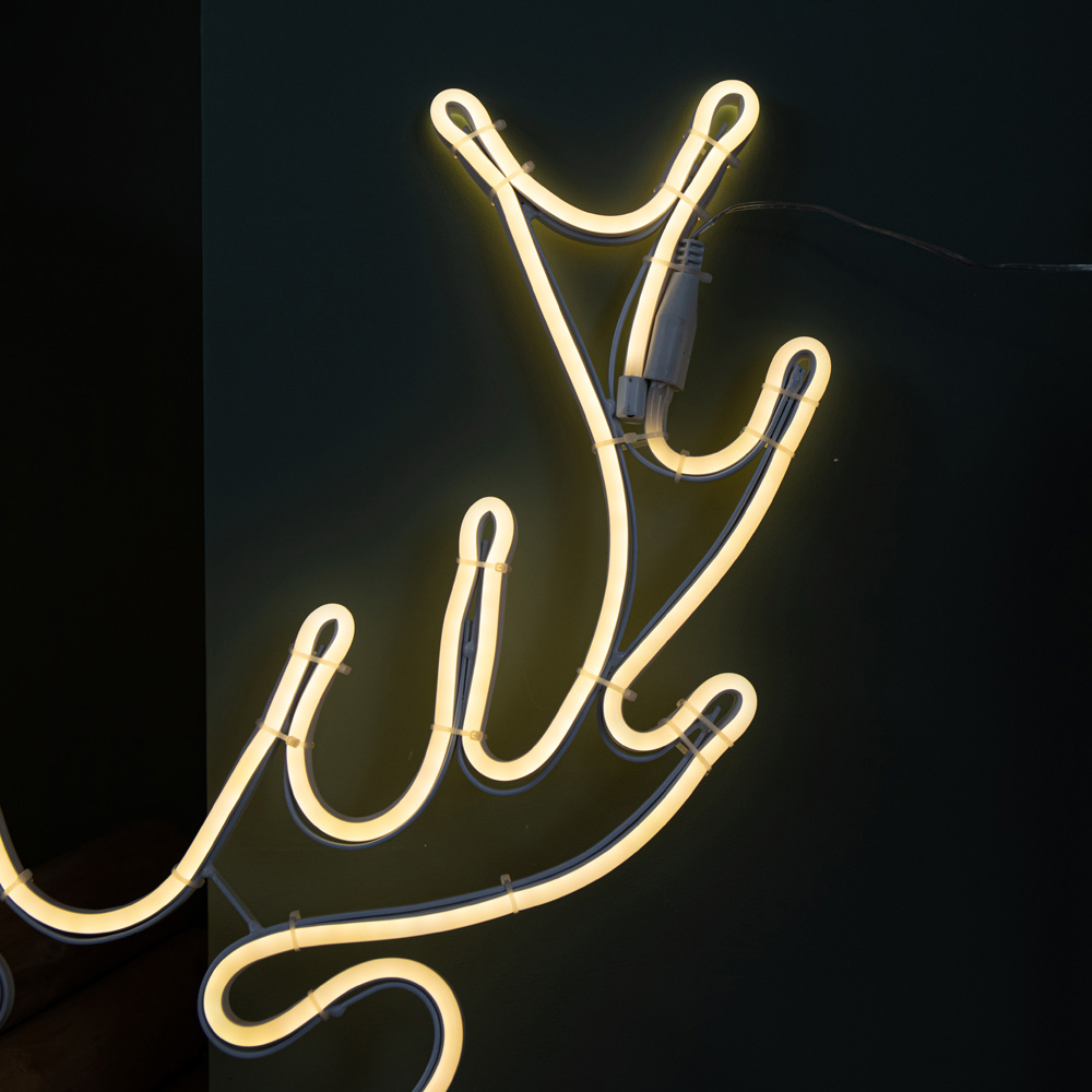 Samuel Alexander 392 Warm White LED Neon Flex Reindeer Head Christmas Decoration 58cm Image 4