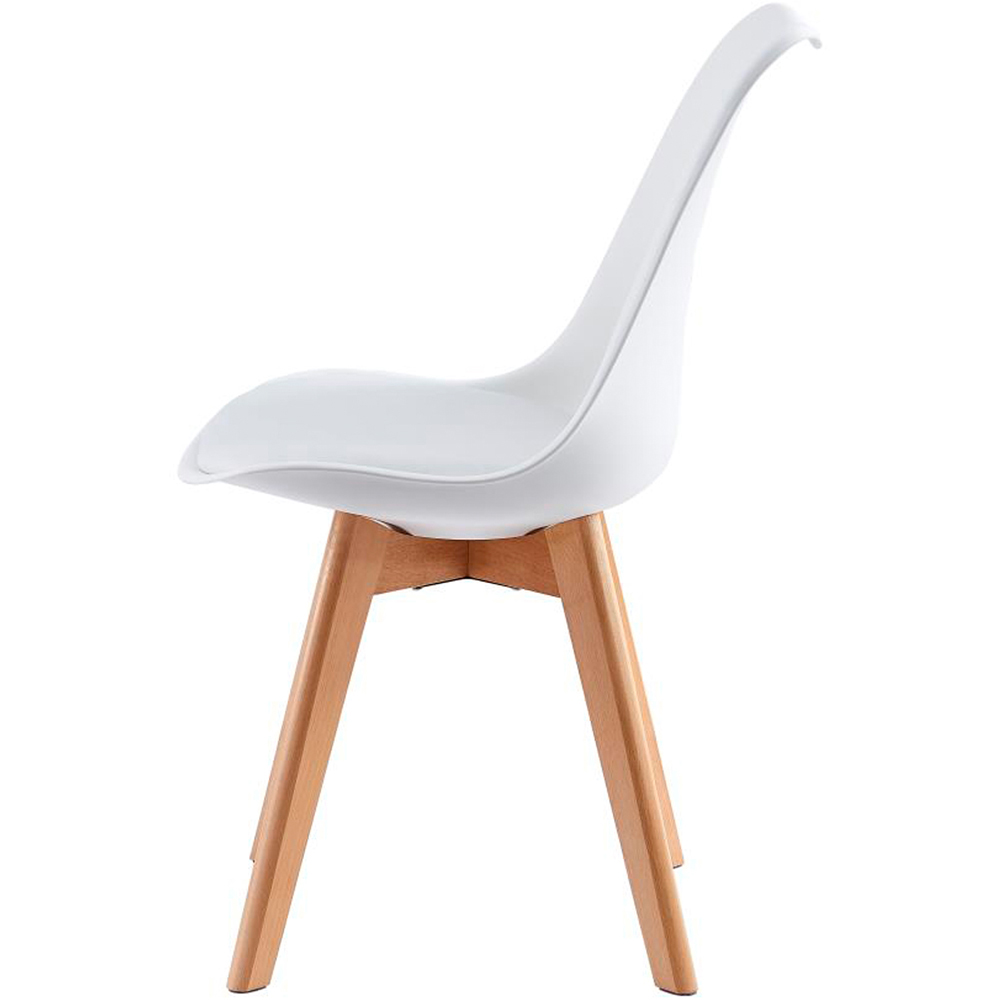 Eva White Padded Single Dining Chair Image 4