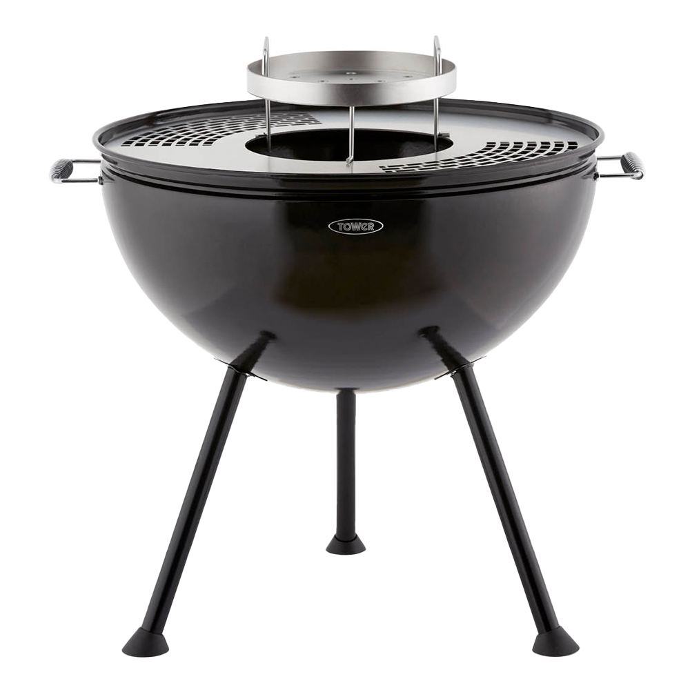 Tower Black Sphere Pit and Grill BBQ Image 1