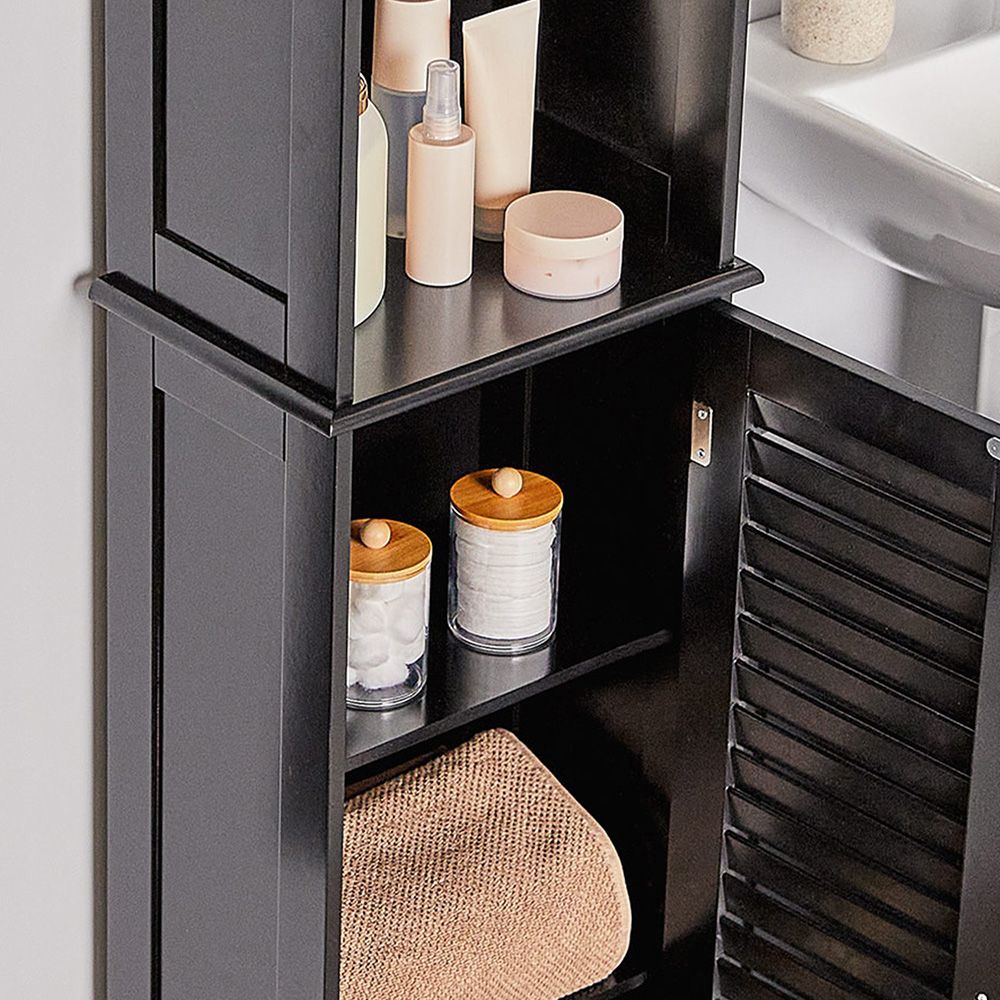 VonHaus Single Door Black Cabinet Image 3