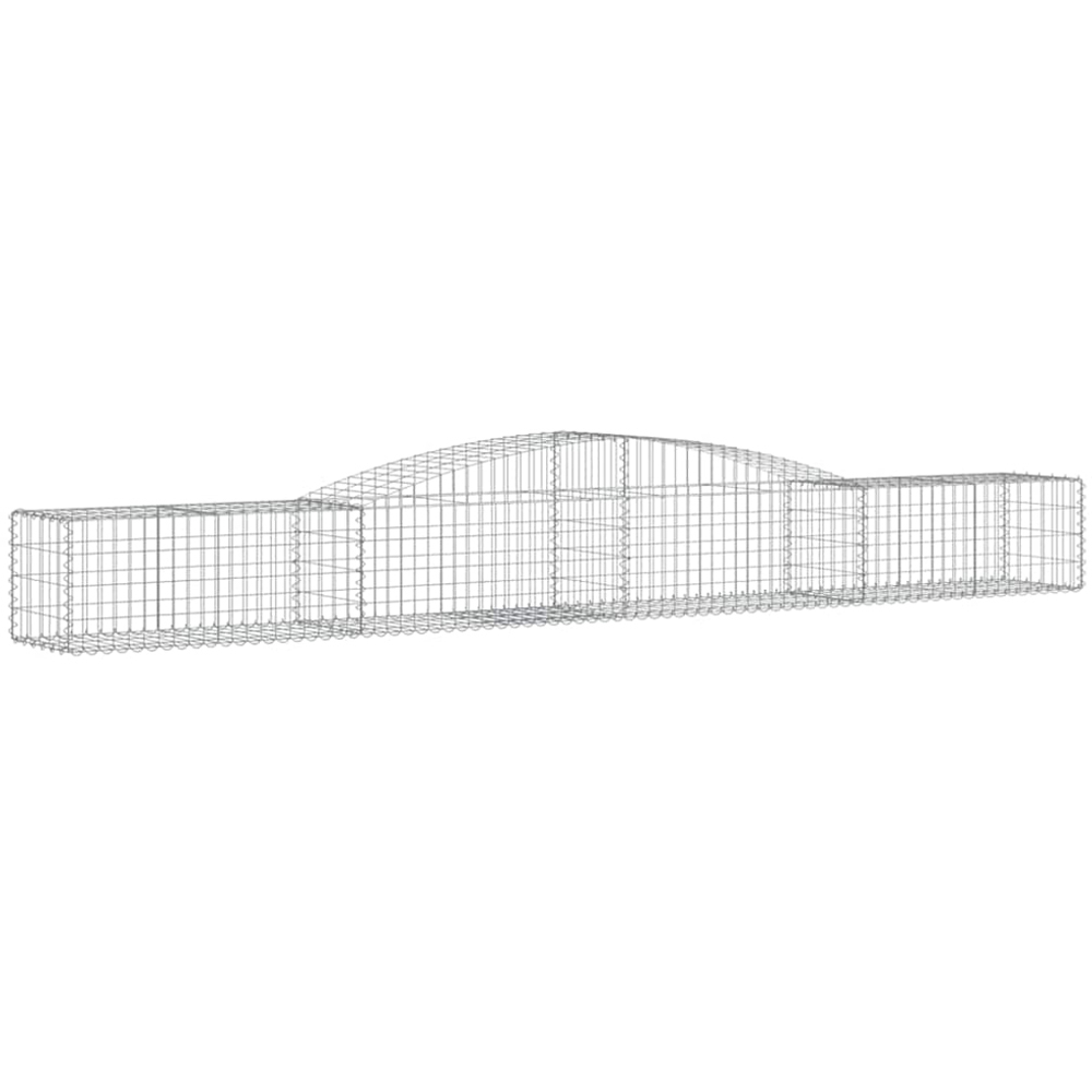 vidaXL Silver Galvanised Iron Arched Gabion Basket 400 x 50 x 40/60cm 2 Pack Image 1