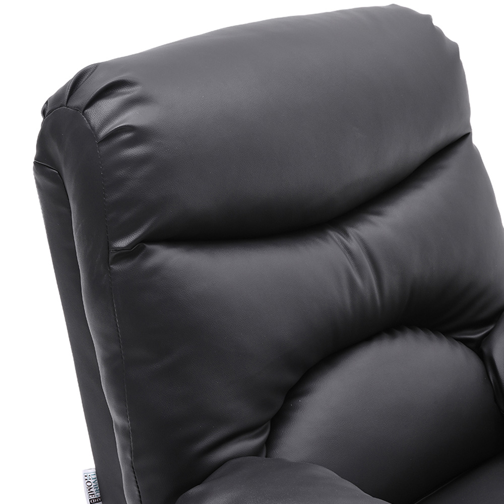 Living and Home Black Faux Leather Recliner with Side Control Switch Image 3