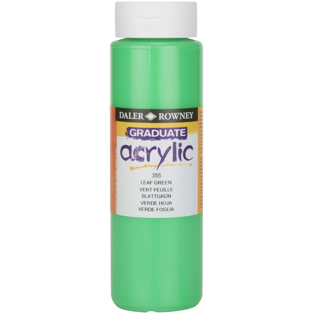 Daler Rowney Graduate Acrylic 500ml - Leaf Green Image