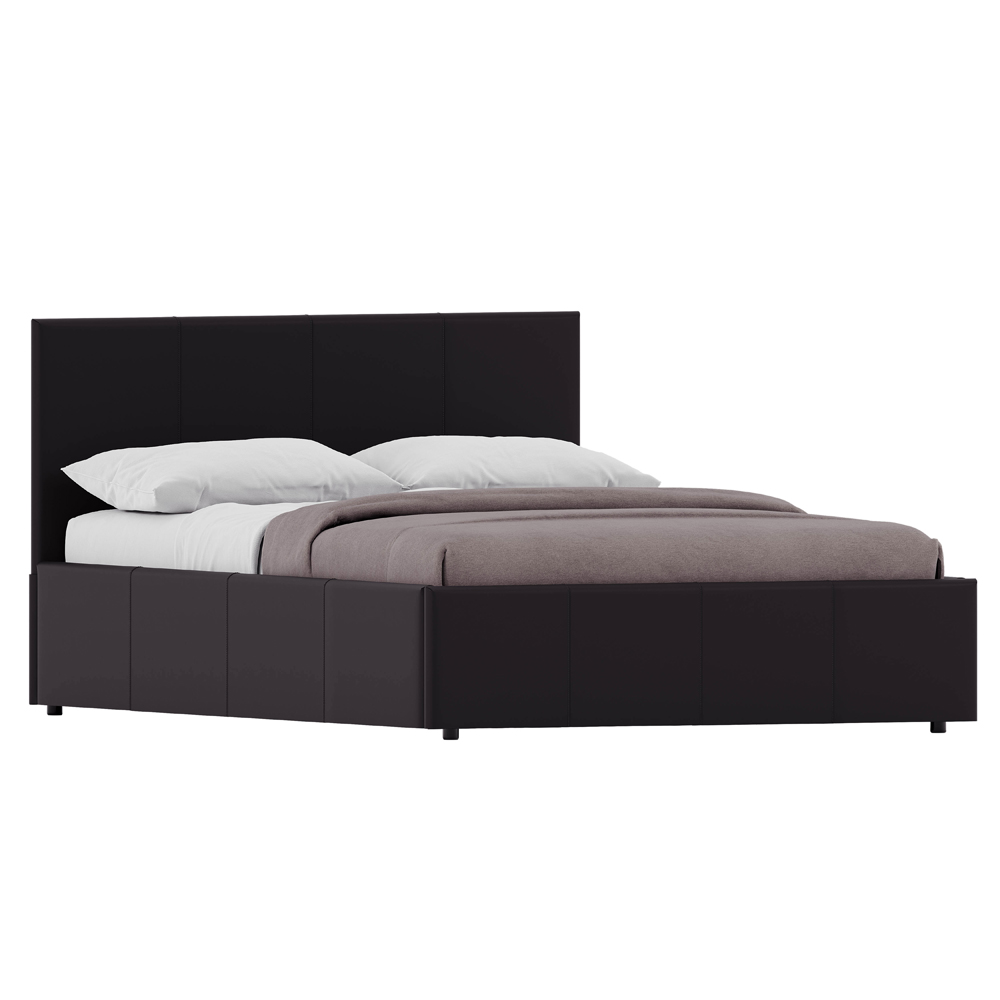 Vida Designs Lisbon Double Brown Faux Leather Ottoman Bed Frame Image 2