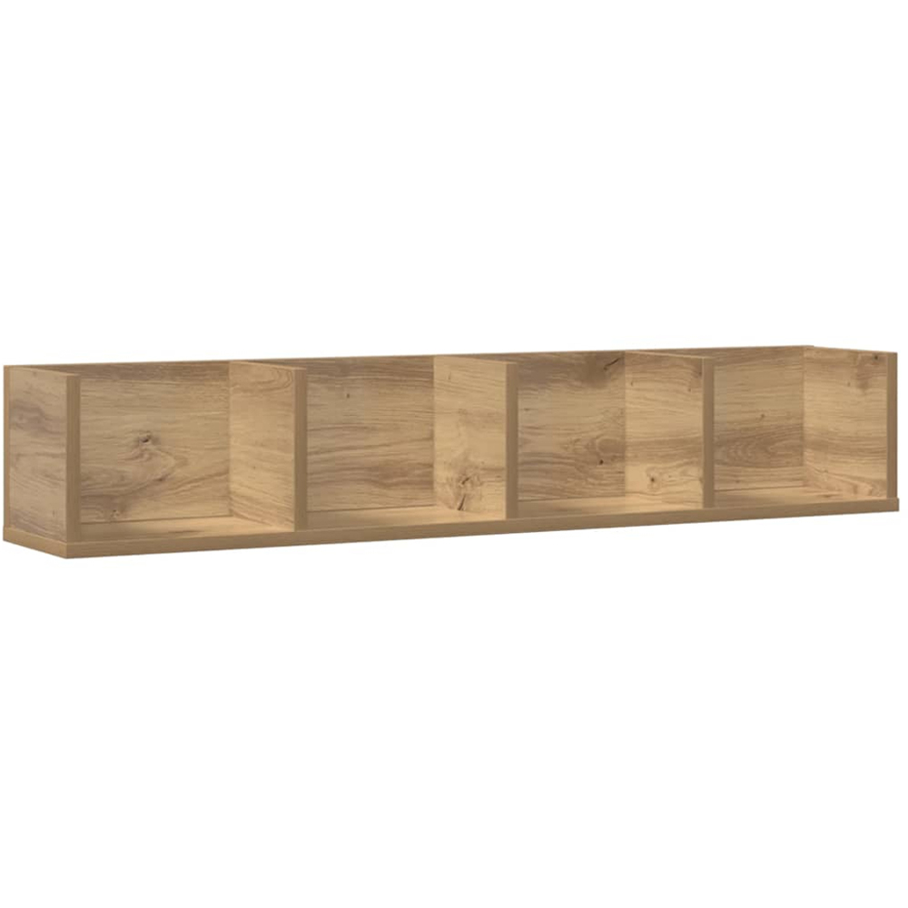 vidaXL 4 Shelf Artisan Oak Wall Shelf Image 1