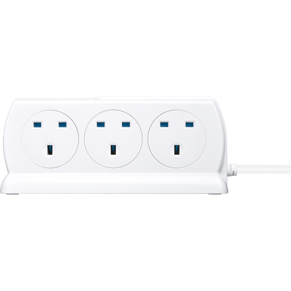 Masterplug Gloss White 6 Socket Switched Compact Surge Extension Lead with USB 2m Image 2
