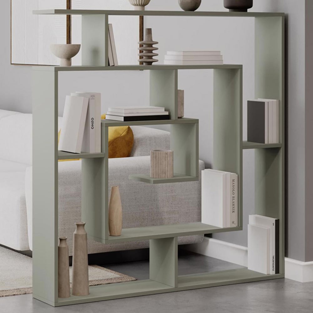 FWStyle Labirent Multi Shelf Ash Green Maze Inspired Room Divider Shelving Unit Image 1