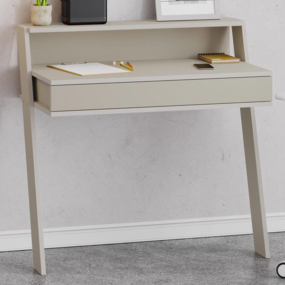 FWStyle Cowork Single Drawer Single Shelf Sandstone Wall Mounted Desk Image 1