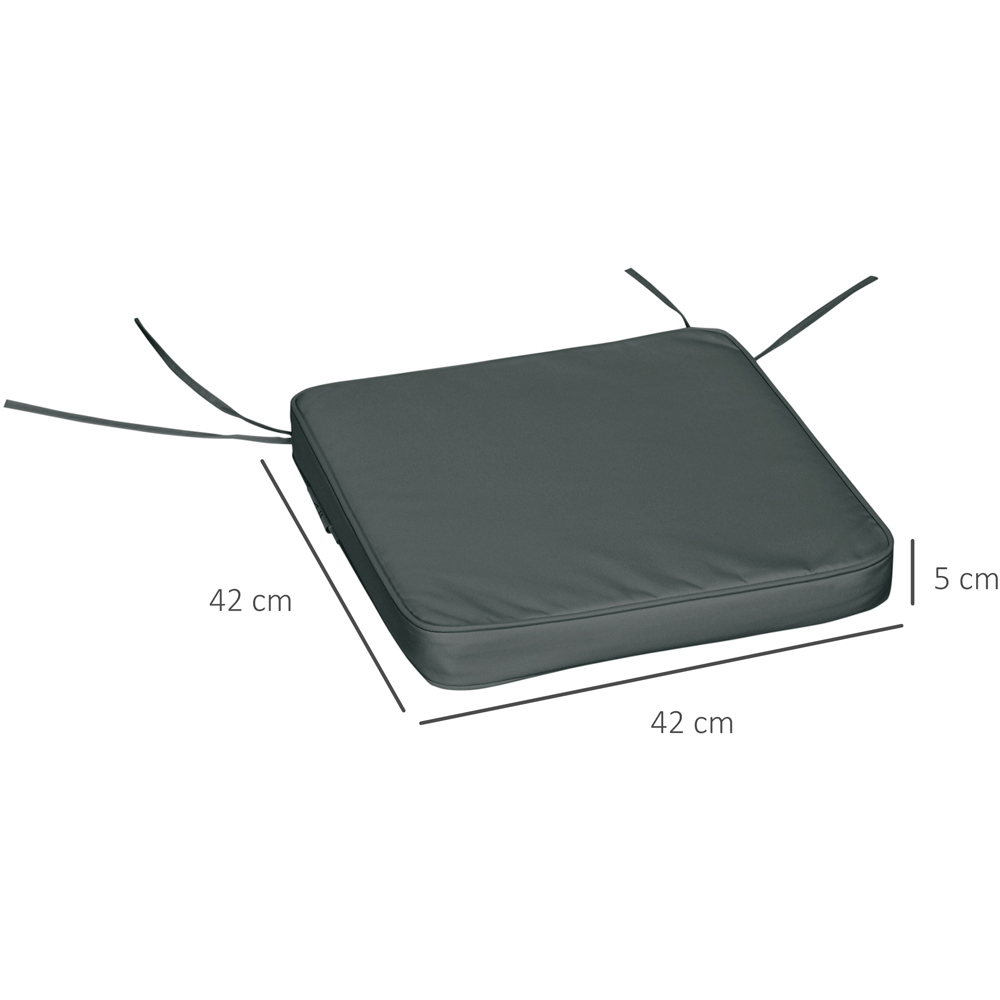 Outsunny Grey Dining Chair Seat Pad Cushion 42 x 42cm 6 Pack Image 7