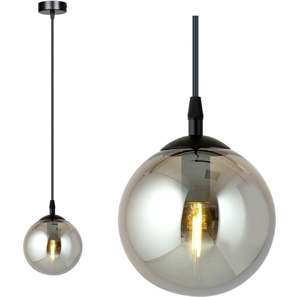 Emibig Cosmo Single Light Graphite Shade Black E14 Ceiling Pendant Light Image 3