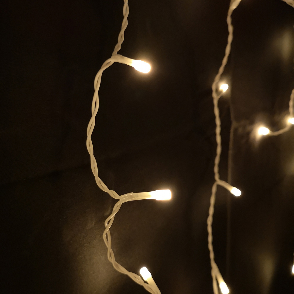 Premier IcicleBrights 460 Warm White LED Frosted Icicle White String Light 11.5m Image 3