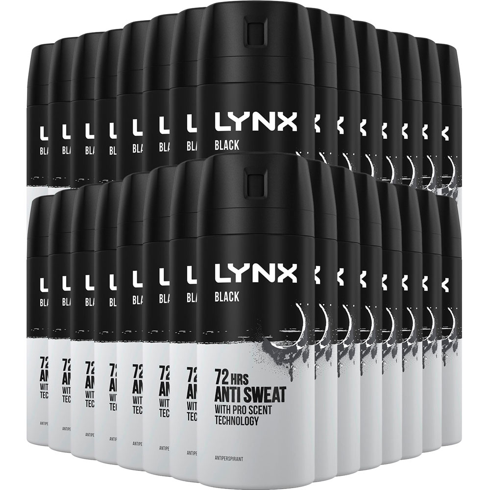 Lynx Black Frozen Pear and Cedarwood 72H Protection Anti-Perspirant Deodorant Spray 150ml 30 Pack Image 1
