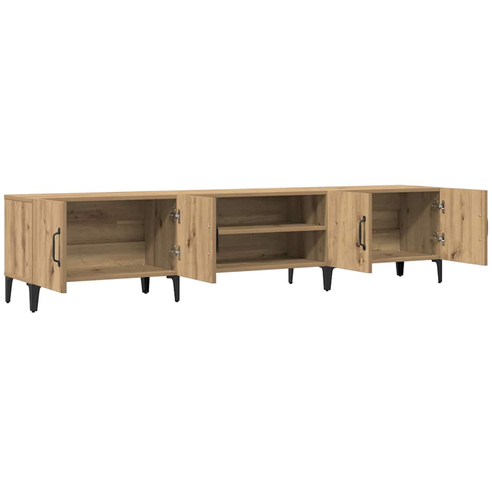 vidaXL 4 Door 2 Shelf Artisan Oak Wide TV Cabinet Image 5