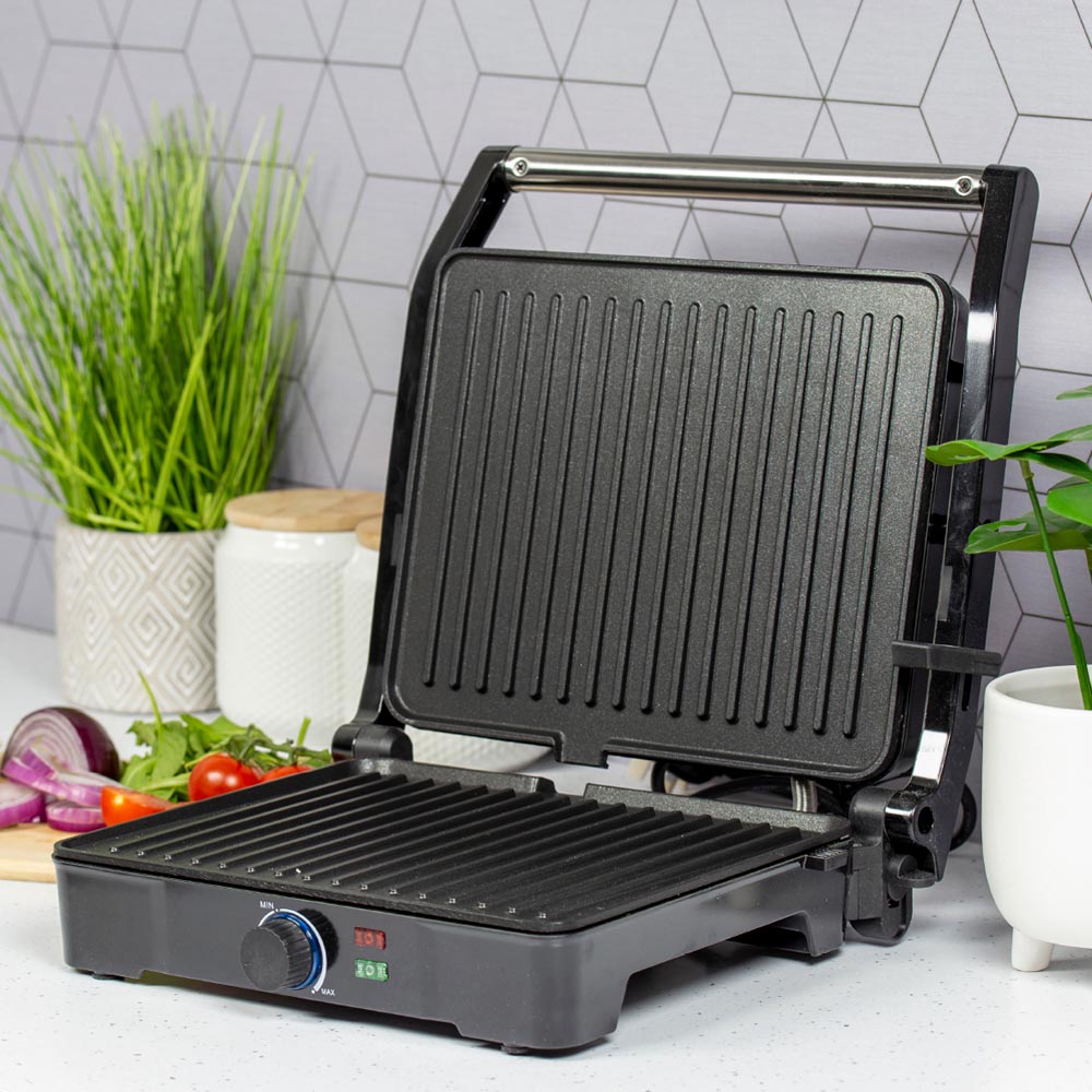 Quest Black and Silver Duo Health Press and Grill 2000W Image 2