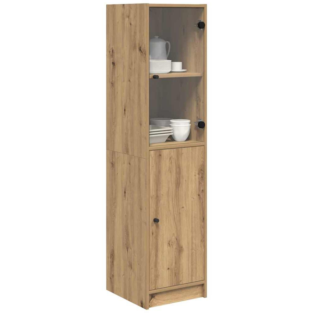 vidaXL 2 Door Artisan Oak Tall Slim Highboard Image 3
