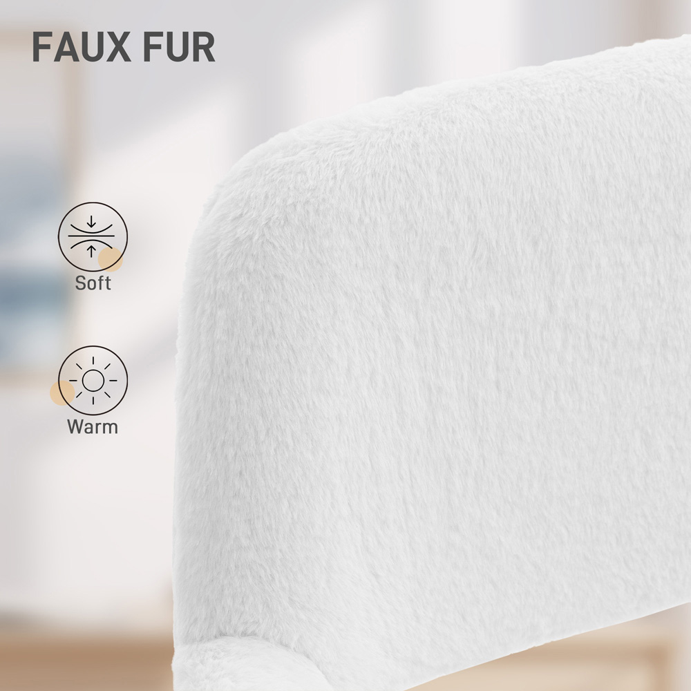 Portland White Faux Fur Height Adjustable Swivel Office Chair Image 6