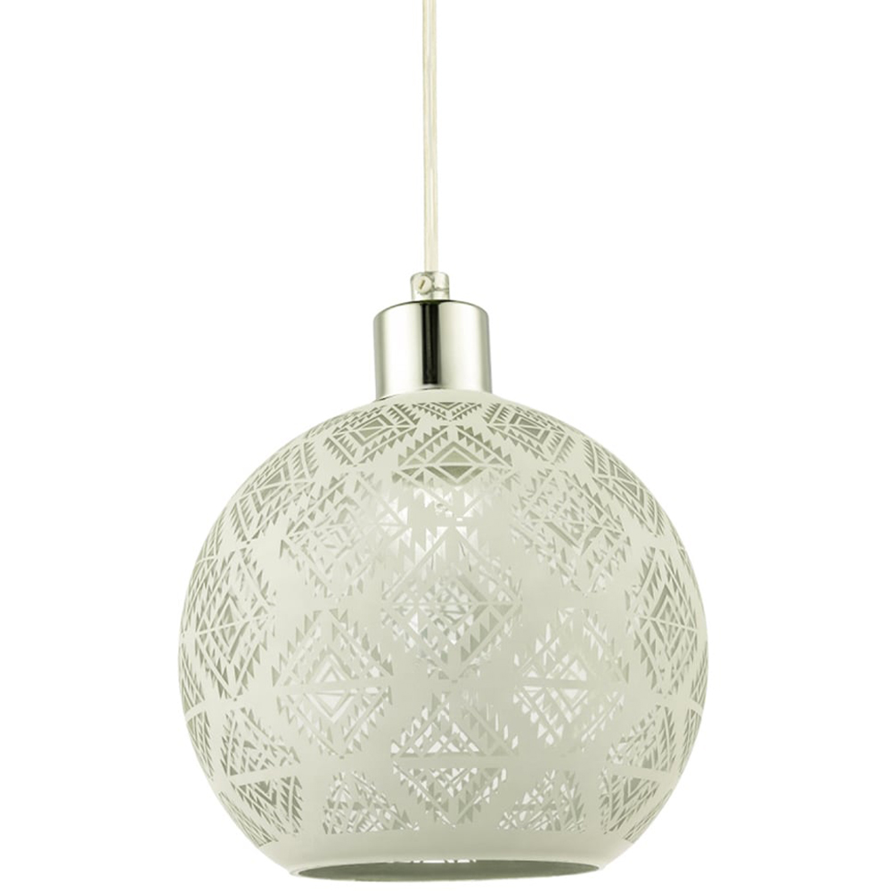 Happy Homewares Matte White Laser Cut Diamond Pendant Lighting Shade Image 1