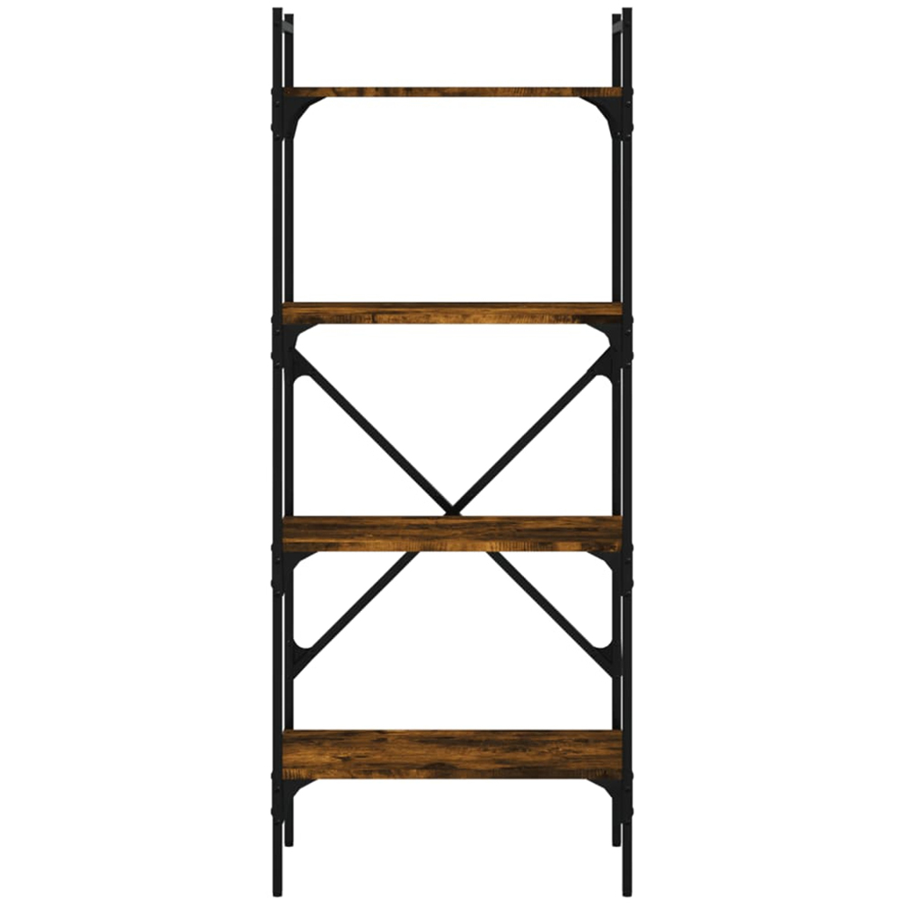vidaXL 4 Shelf Smoked Oak Bookcase Image 4