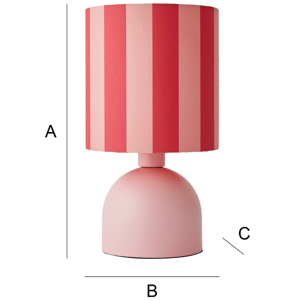 ValueLights Miley Pink Stripes Drum Lamp Shade Pale Pink LED Table Lamp Image 8