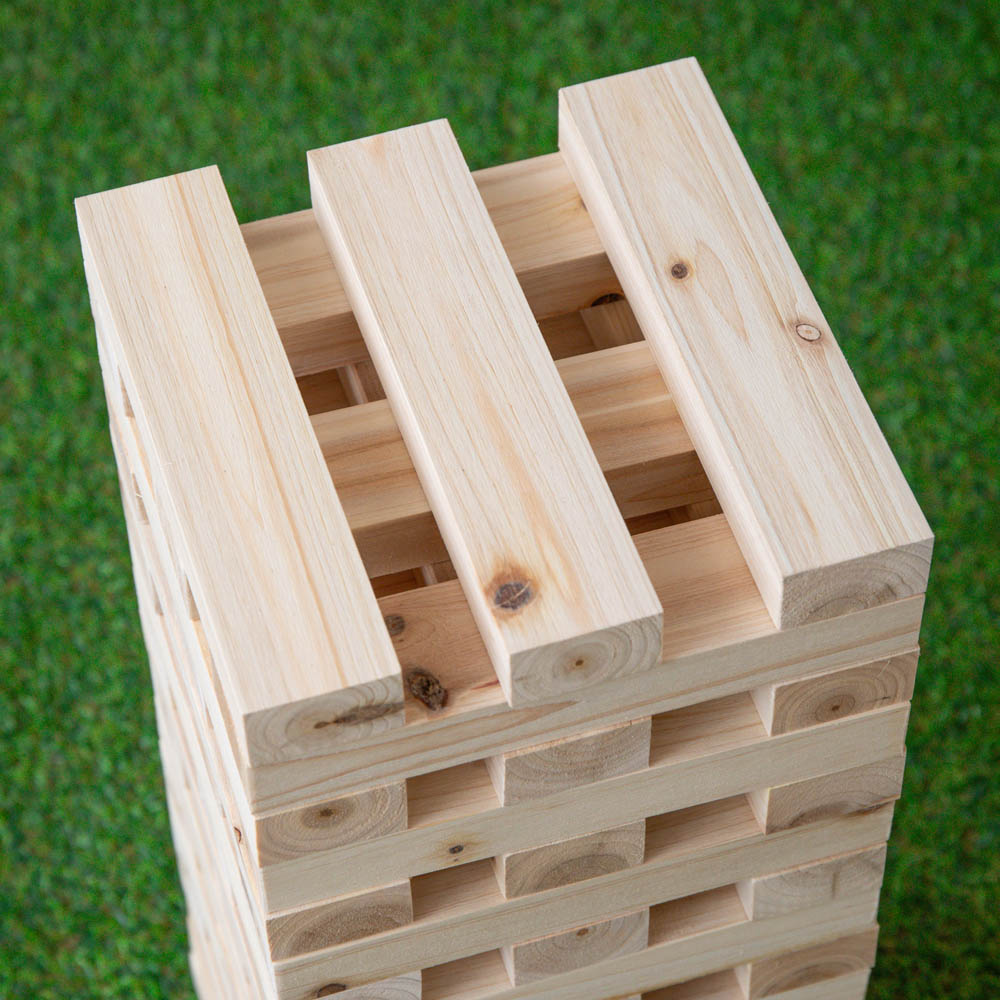 Kingfisher 60 Piece Giant Wooden Tumbling Blocks Tower Garden Game Image 6