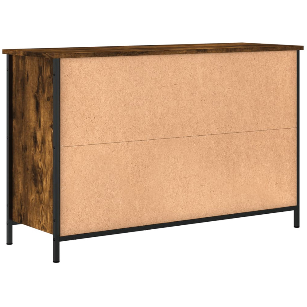 vidaXL 2 Door 2 Shelf Smoked Oak Industrial Style TV Cabinet Image 8