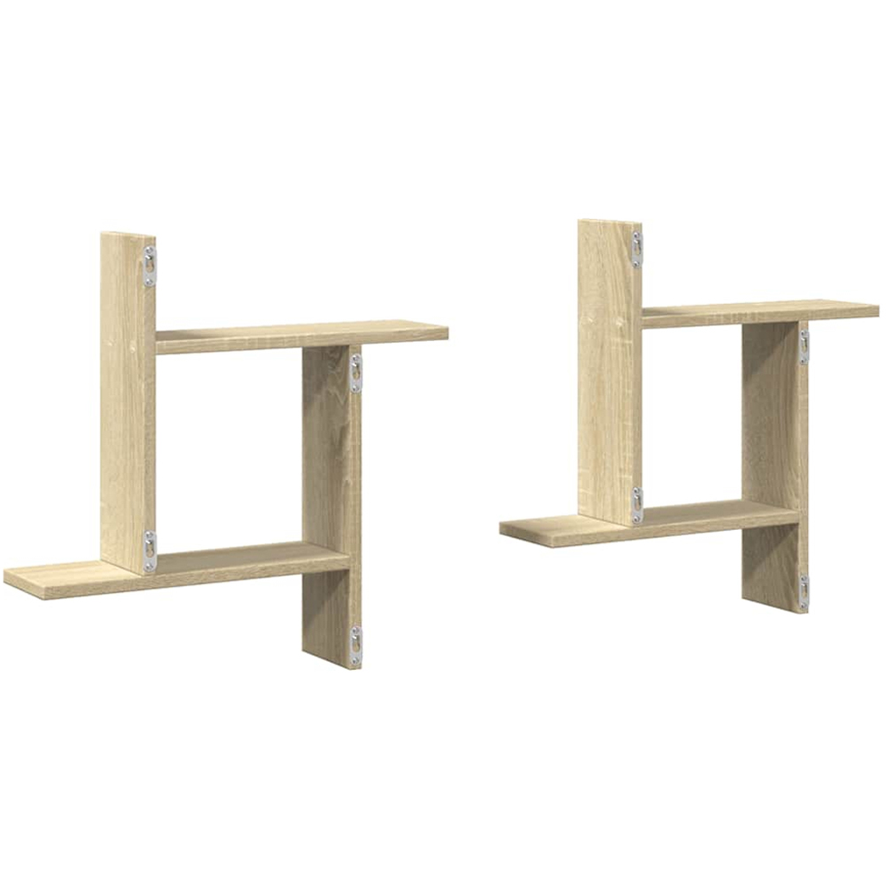 vidaXL 50cm Set of 2 Sonoma Oak Floating Wall Shelf Image 6