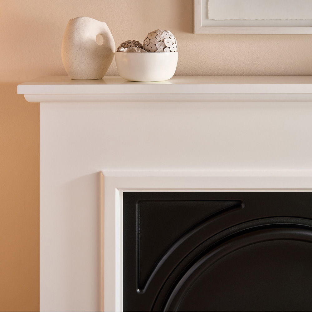 Adam Warwick Pure White and Black Cast Effect Fireplace Suite 36 inch Image 4