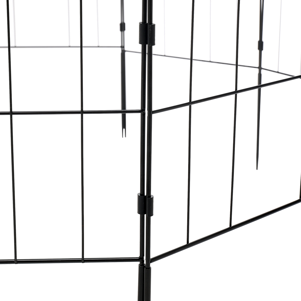 Living and Home Arched Top 2 x 1ft 10 Pack Black Metal Garden Fence Panel Image 4