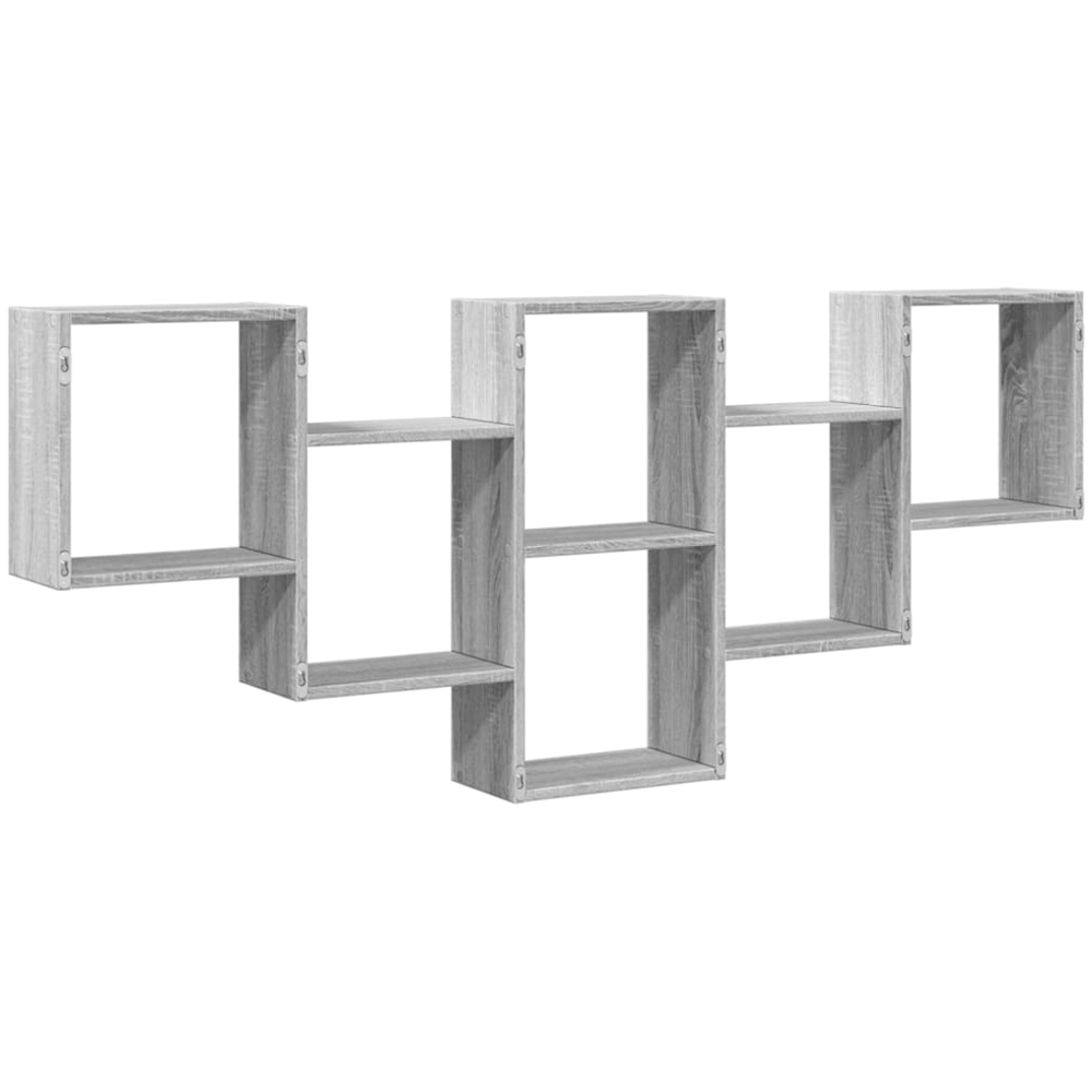 vidaXL 6 Open Shelf Grey Sonoma Wall Shelf Image 5