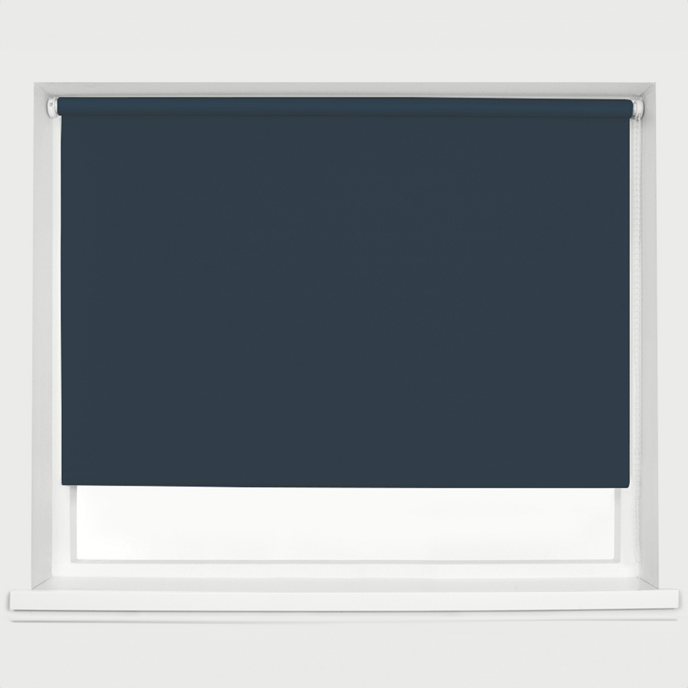 Caecus Blackout Roller Blinds Navy 210cm x 120cm Image 1