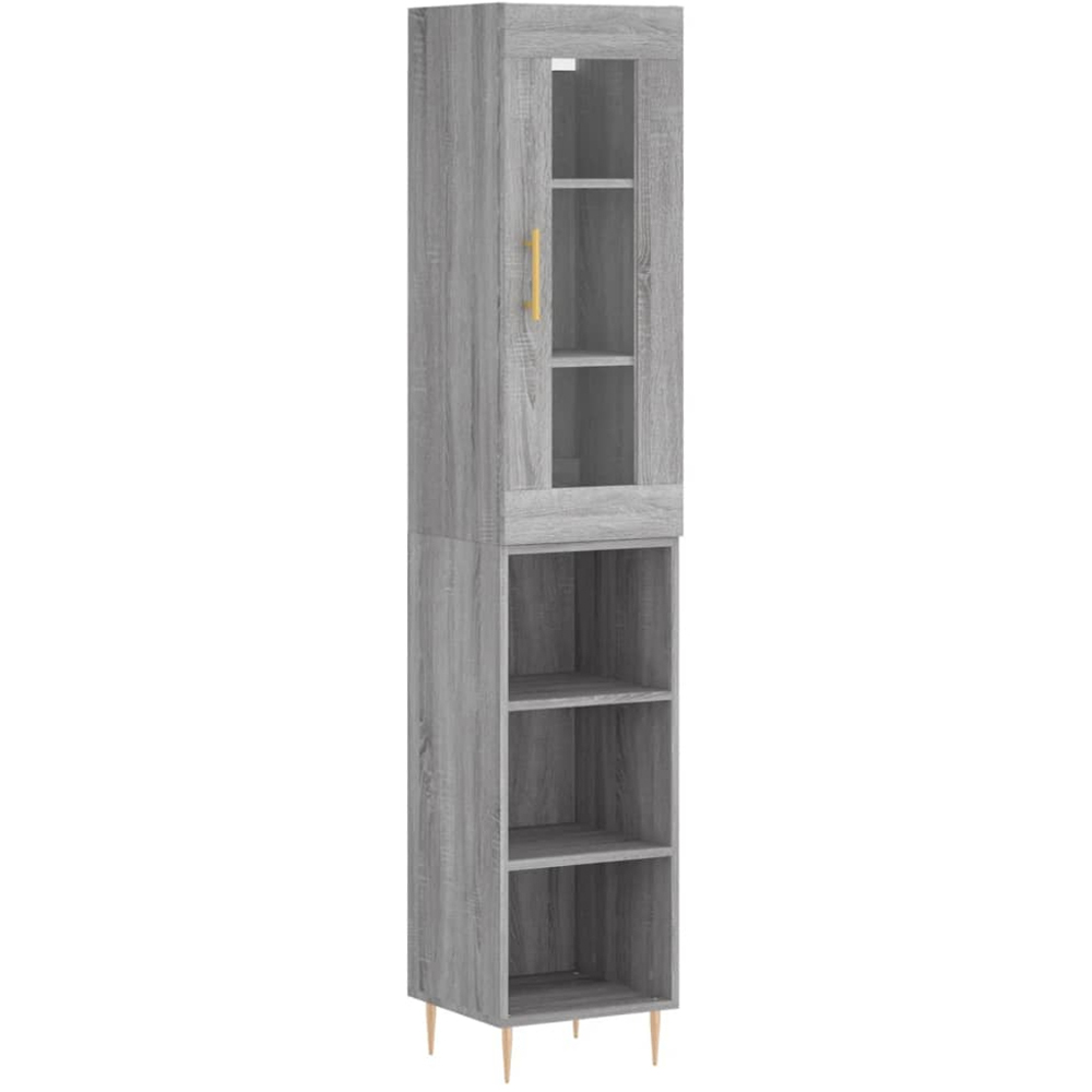 vidaXL Single Door 3 Shelf Grey Sonoma Highboard Image 2