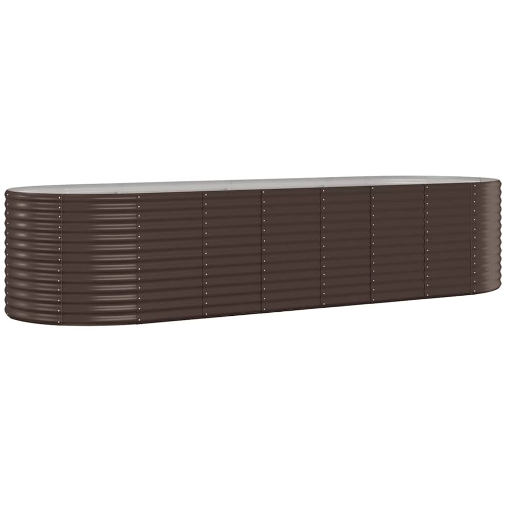 vidaXL Brown Galvanised Steel Raised Garden Bed 68 x 100 x 322cm Image 1