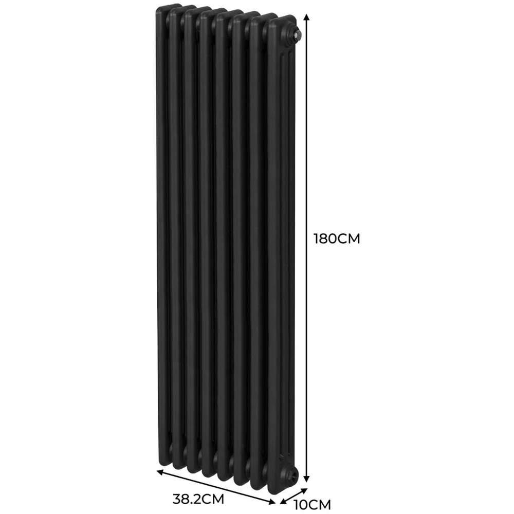 Monster Shop 5277 BTU Black Traditional 3 Column Radiator 1800 x 382mm Image 6