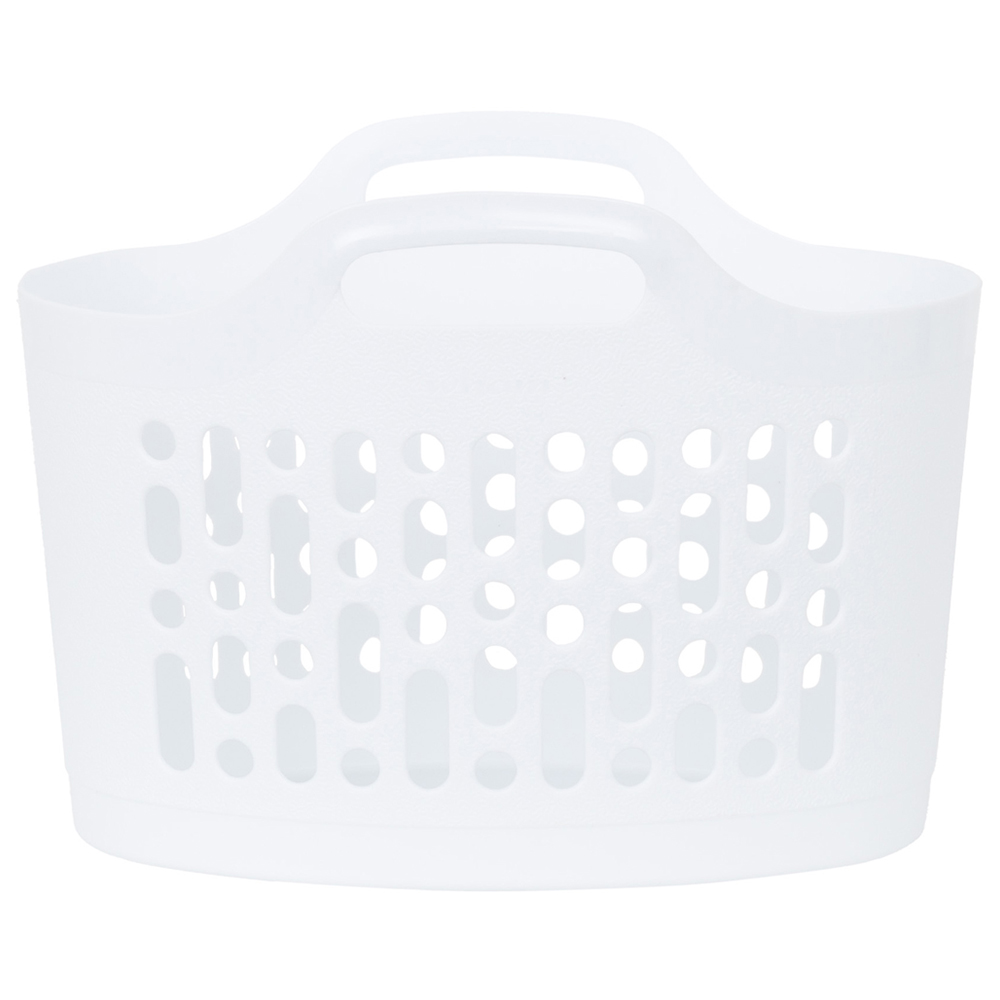 Wham 2 Piece Plastic Flexi Basket Set (8L/50L) Ice White Image 4