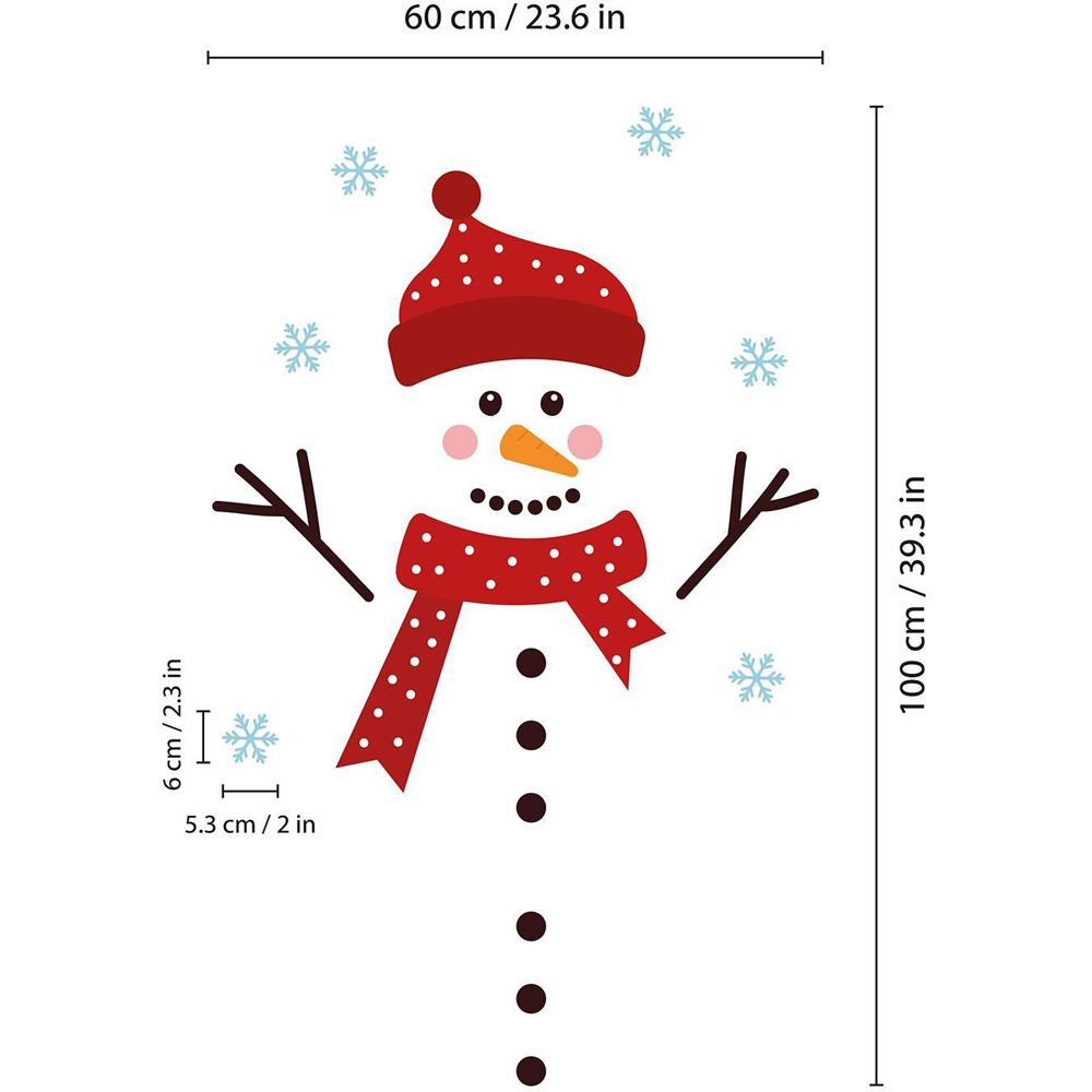 Walplus Cute Snowman Decoration Self Adhesive Christmas Wall Stickers 23 Piece Image 6