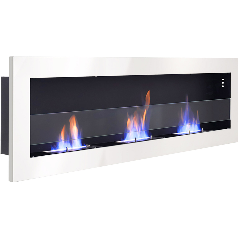 Living and Home White Stainless Steel Ethanol Fireplace Image 3