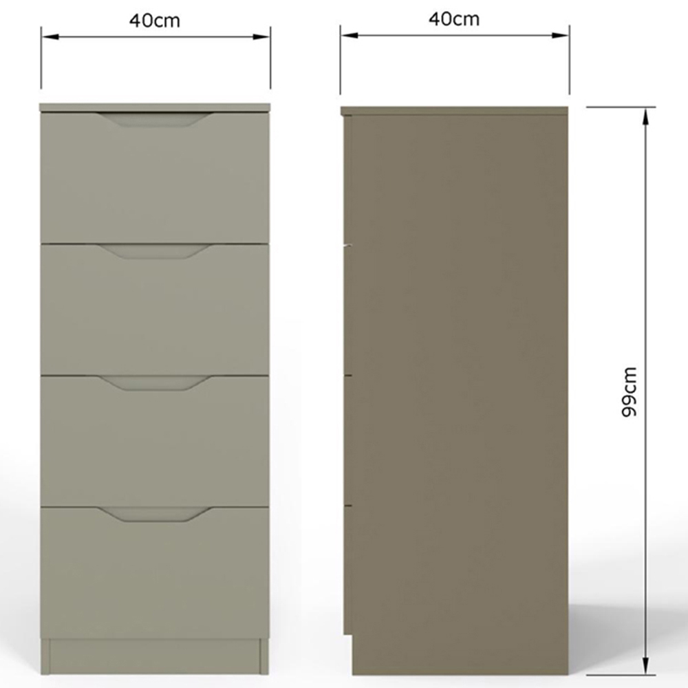 FWStyle Luno 4 Drawer Green Modern Chest of Drawers Image 7