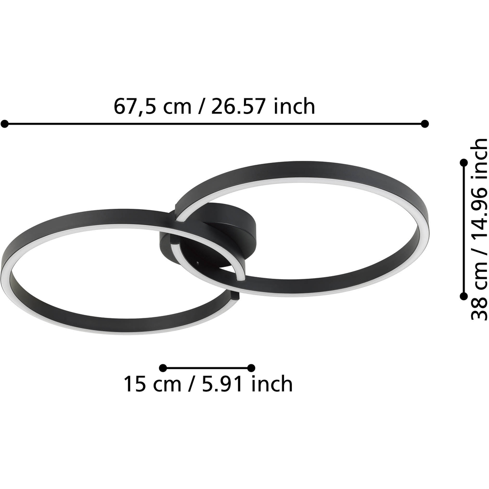 EGLO Amandolo Black RGB LED Ceiling Light Wilko