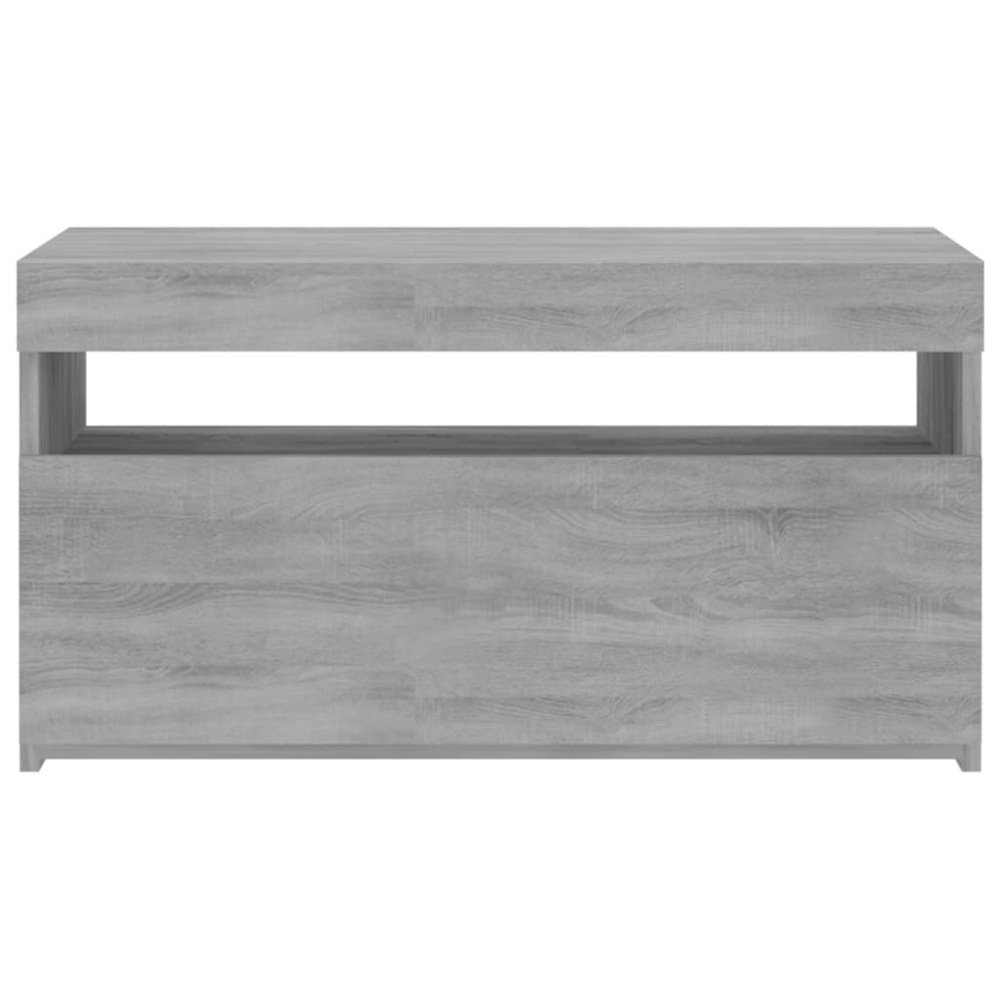 vidaXL Single Door Single Shelf Grey Sonoma TV Cabinet with LED Lights Image 7