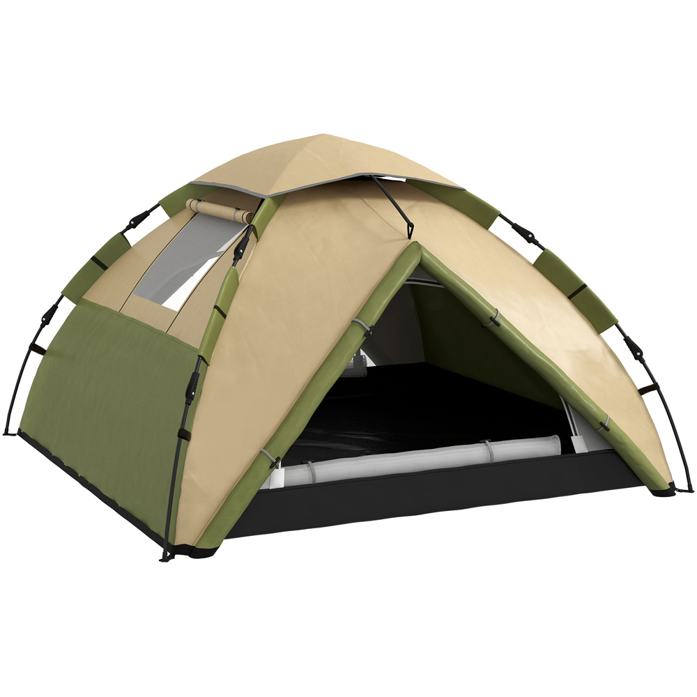 Outsunny 3-4 Person Waterproof Camping Tent Dark Green Image 1