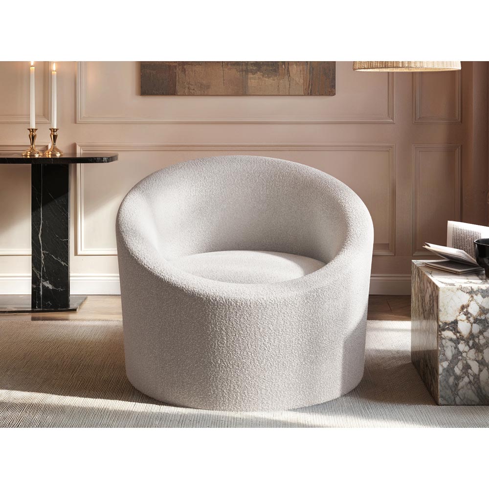 Solace+Co Amari Cream Boucle Accent Chair Image 4