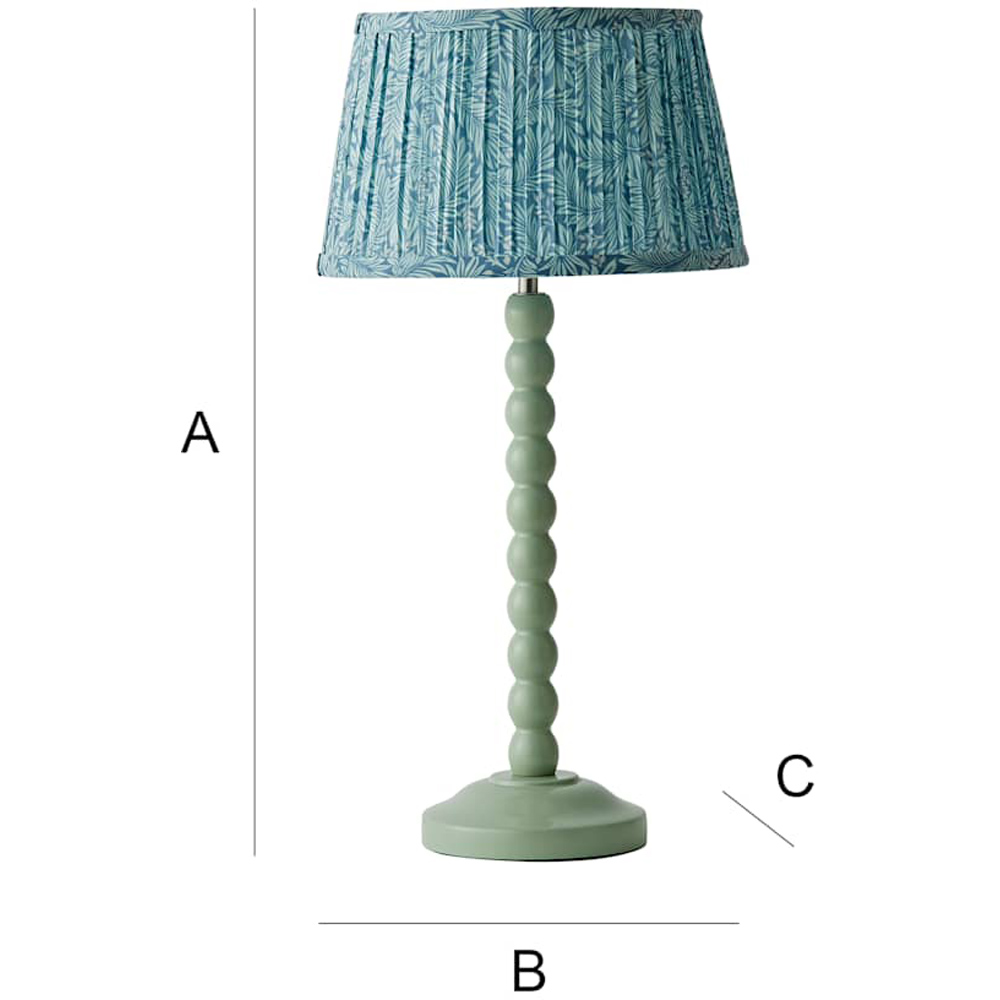 ValueLights Leaf Pleated Shade Pastel Green Bobbin LED Table Lamp with Bulb Image 7