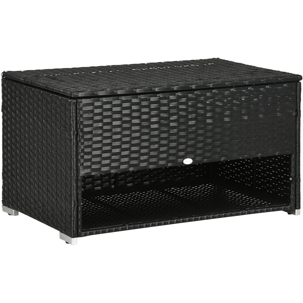 Outsunny Black Rattan Storage Box Wilko